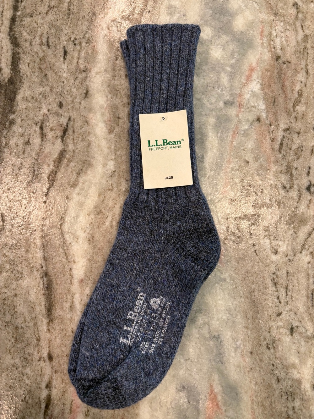 NWT! LL Bean Vintage Men's Wool Crew Socks size 11-13 Blue